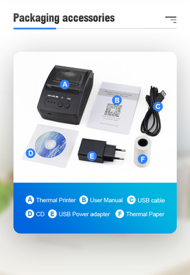 POS φορητός θερμικός άμεσος εκτυπωτής 58mm Bluetooth εκτυπωτών μίνι