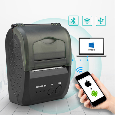 Κινητός μίνι θερμικός εκτυπωτής 58mm Bluetooth εκτύπωση γραμμωτών κωδίκων παραλαβών εισιτηρίων